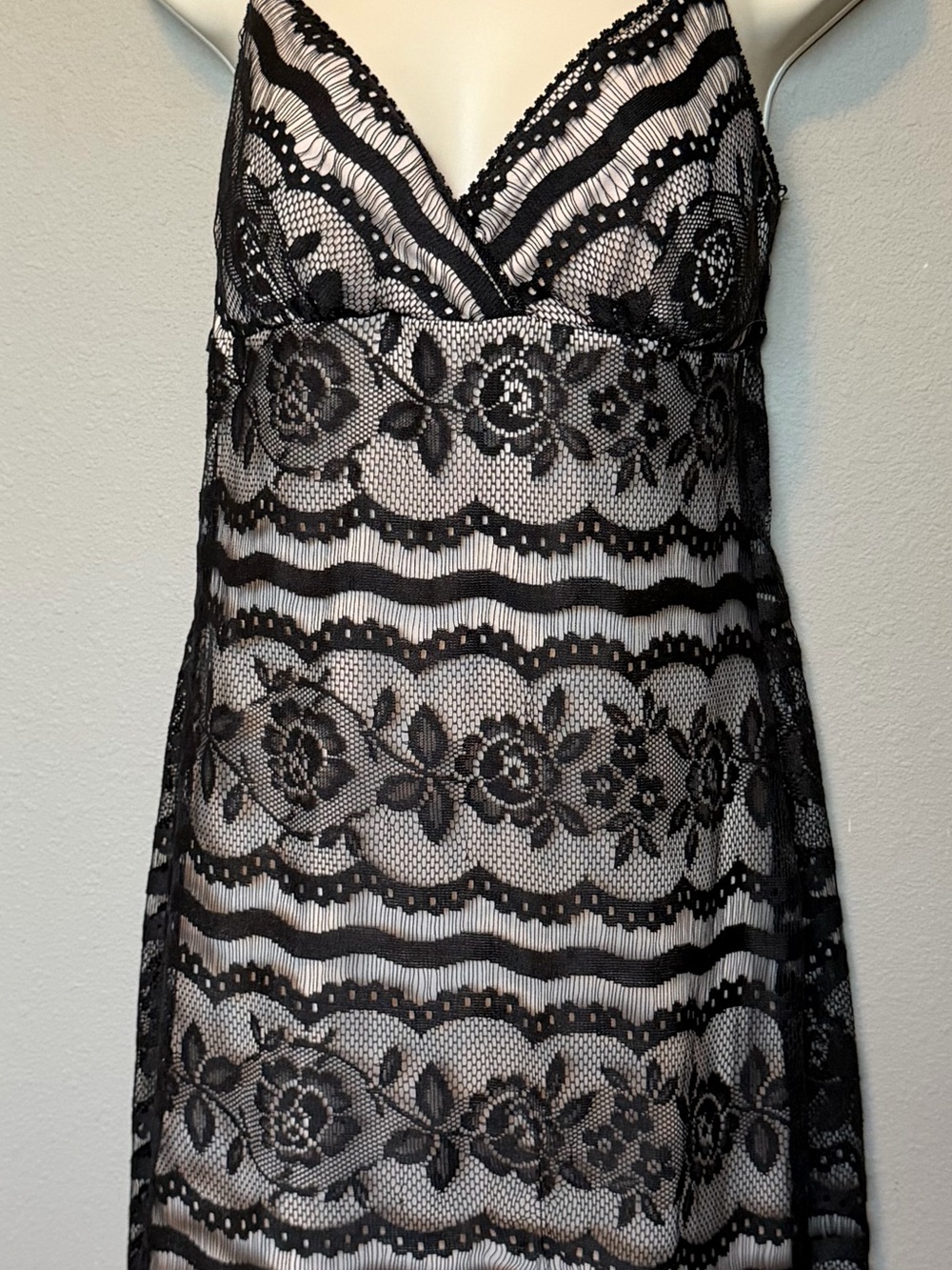 Black Lace Overlay Semi Formal Women’s Dress